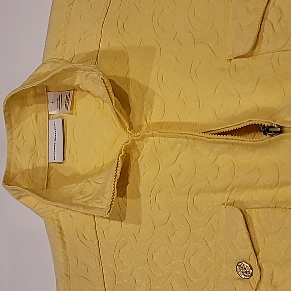 Alfred Dunner Full Zipper Textured Anorak Spring Jacket Yellow 16 - Picture 11 of 17